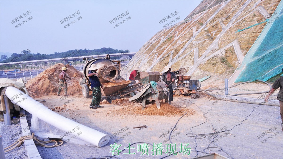 貴廣高鐵廣東段高鐵路邊坡噴草 貴廣高鐵廣東段高鐵路邊坡噴草